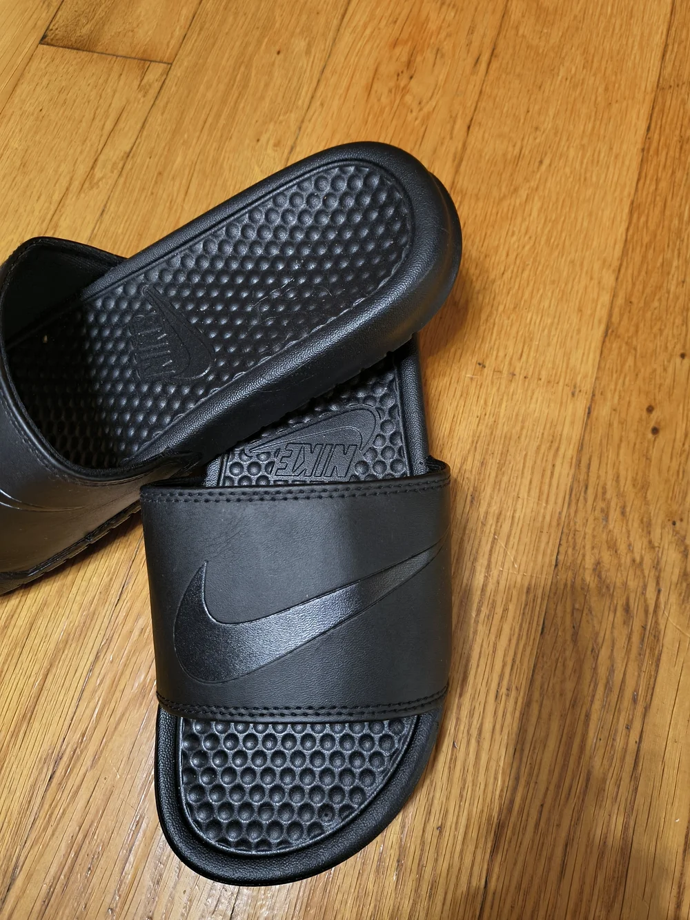 Nike Black Slide Sandals with Swoosh